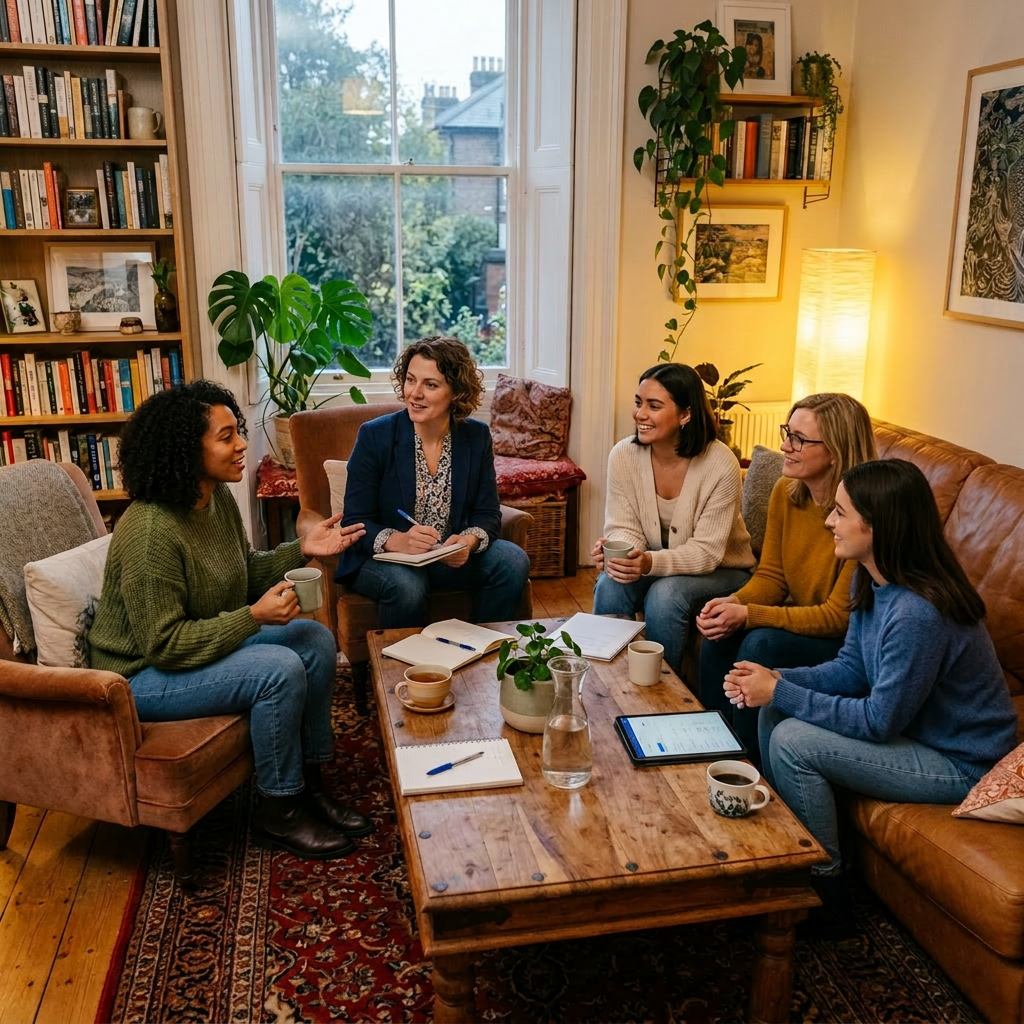 Women in meeting hall gathering
